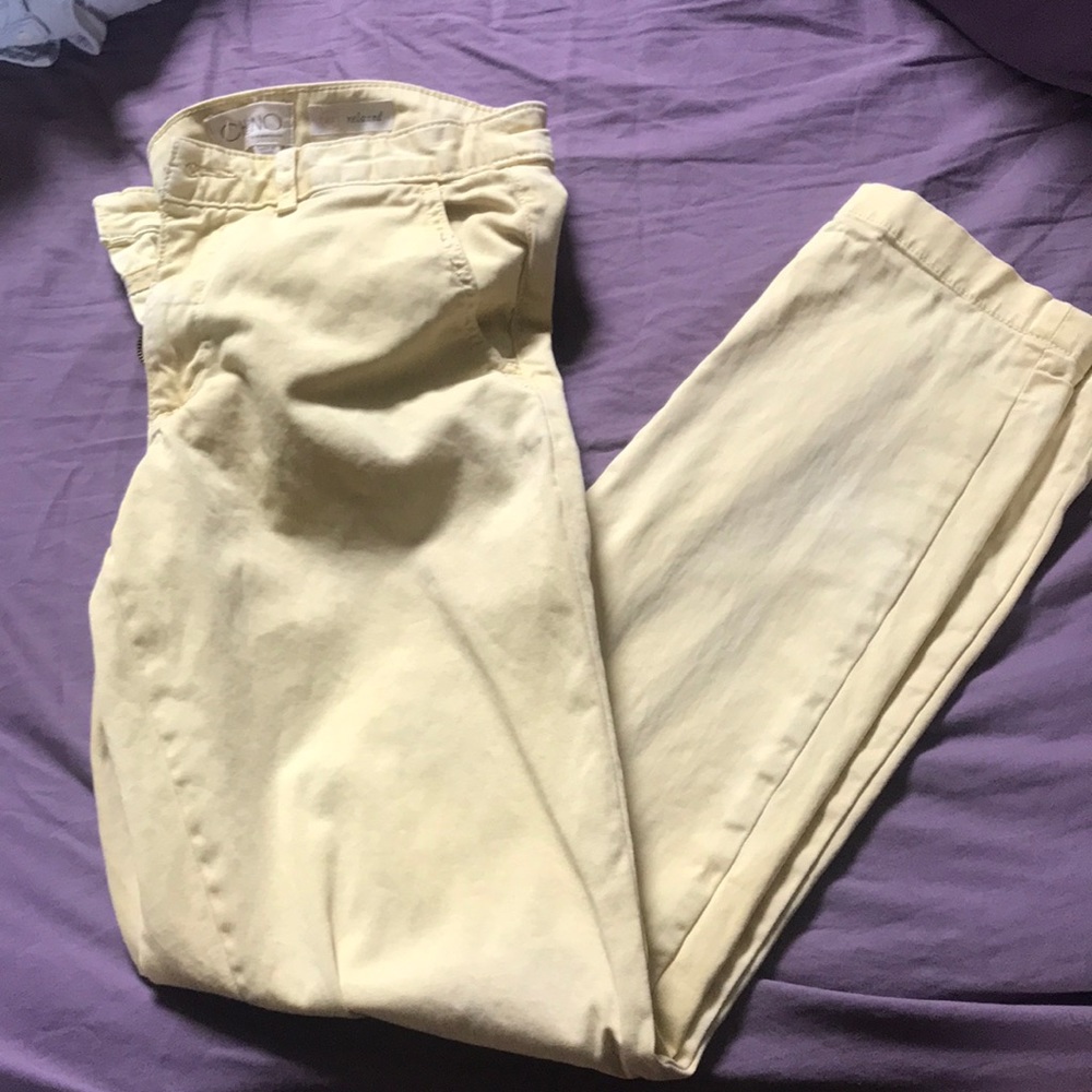 Anthropologie yellow chino pant